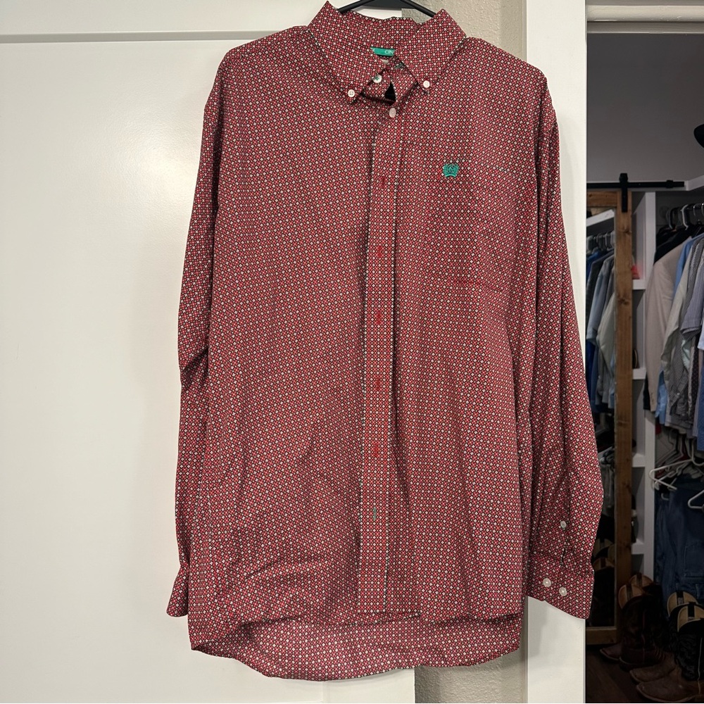 Red and green cinch long sleeve